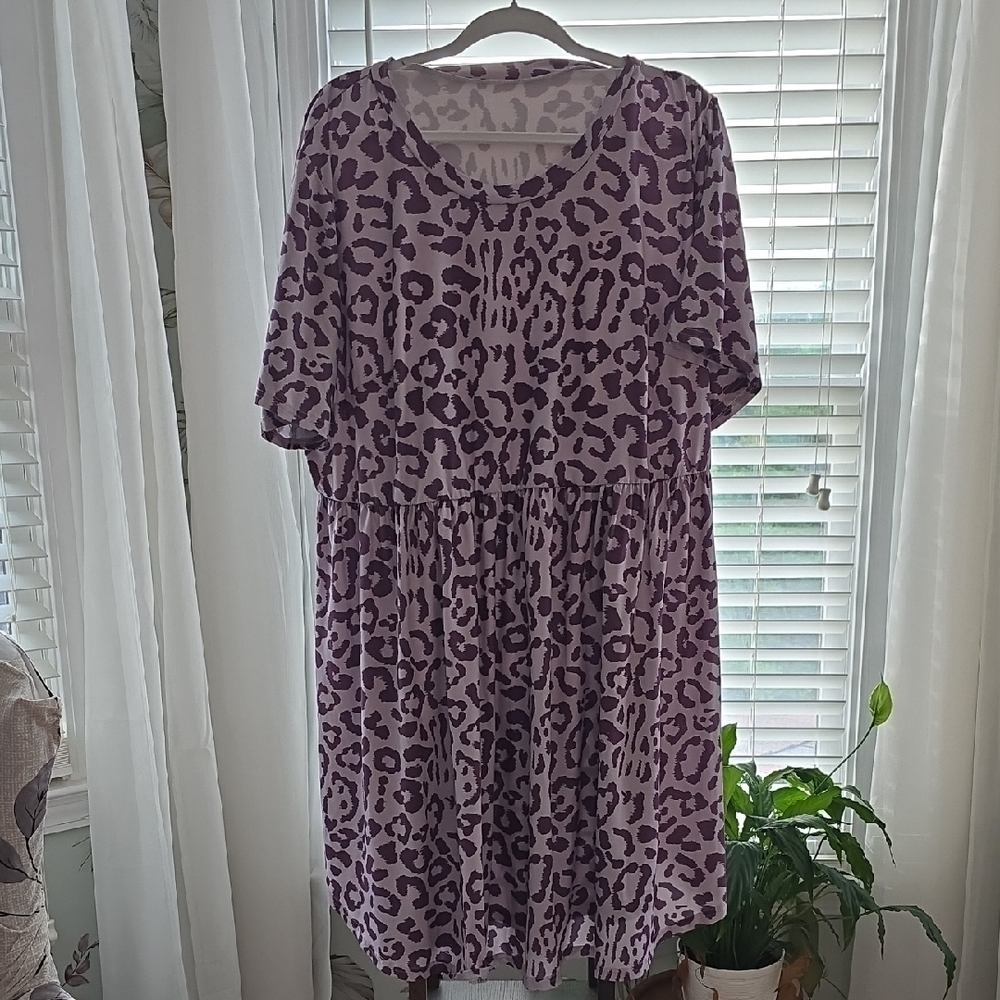 SHEIN Purple Black Smocked Midi Sundress